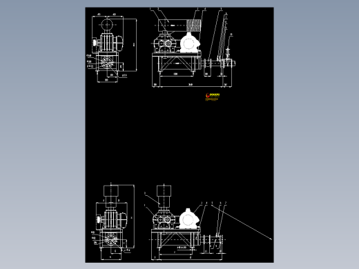 150罗茨风机_Y200L-4-30KW带联外型尺寸图