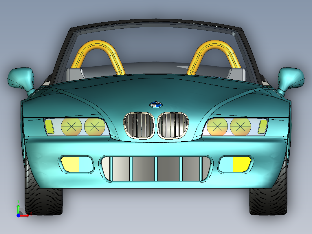 宝马Z3汽车 3D模型（ProE设计前视图