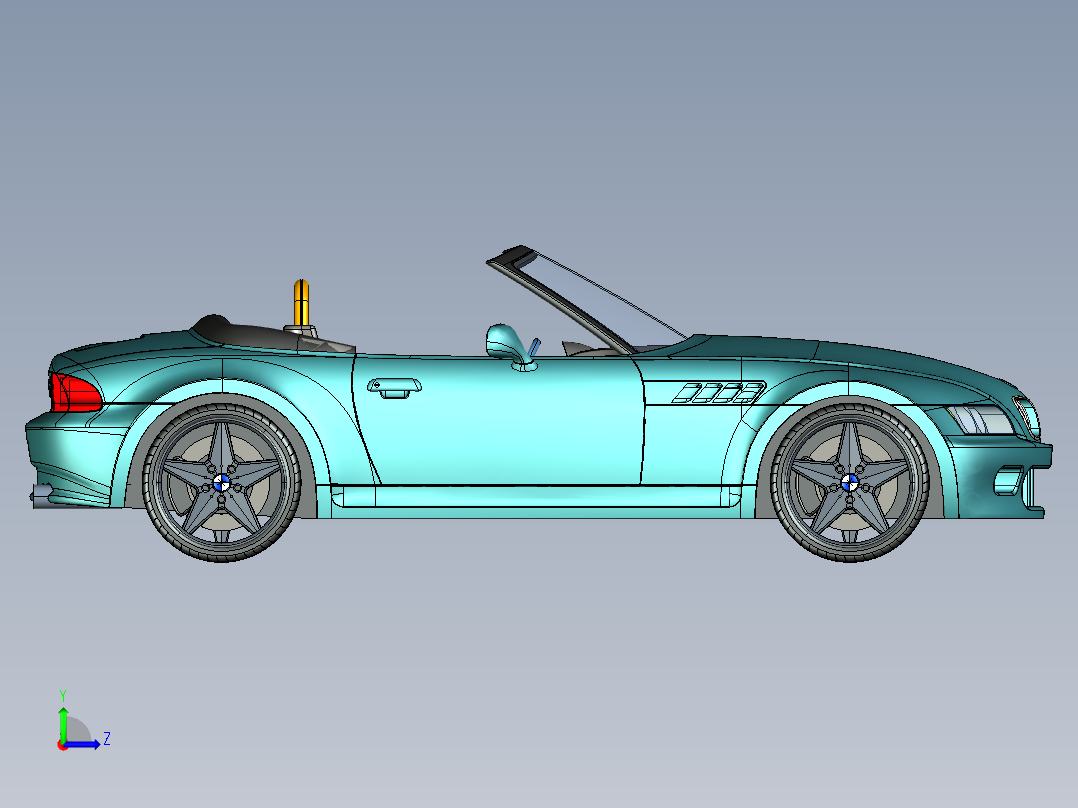 宝马Z3汽车 3D模型（ProE设计左视图