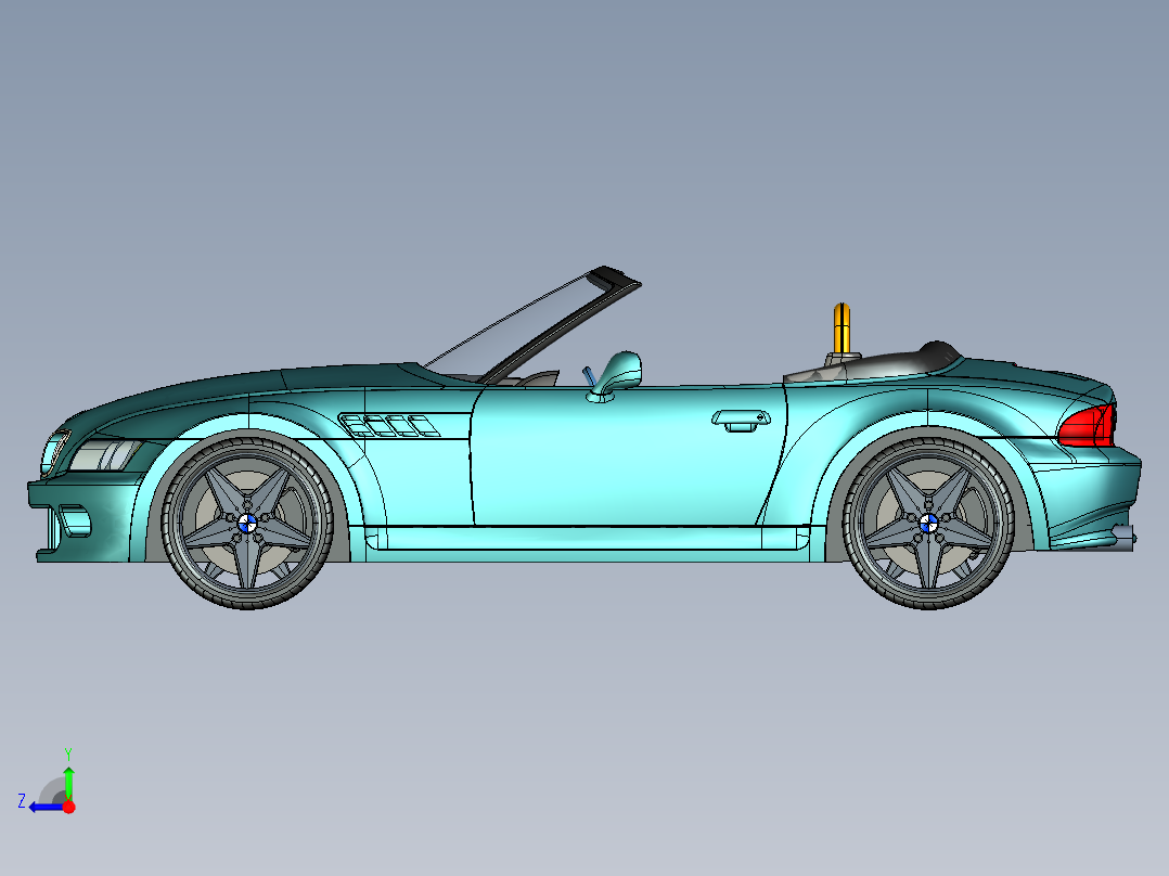 宝马Z3汽车 3D模型（ProE设计右视图