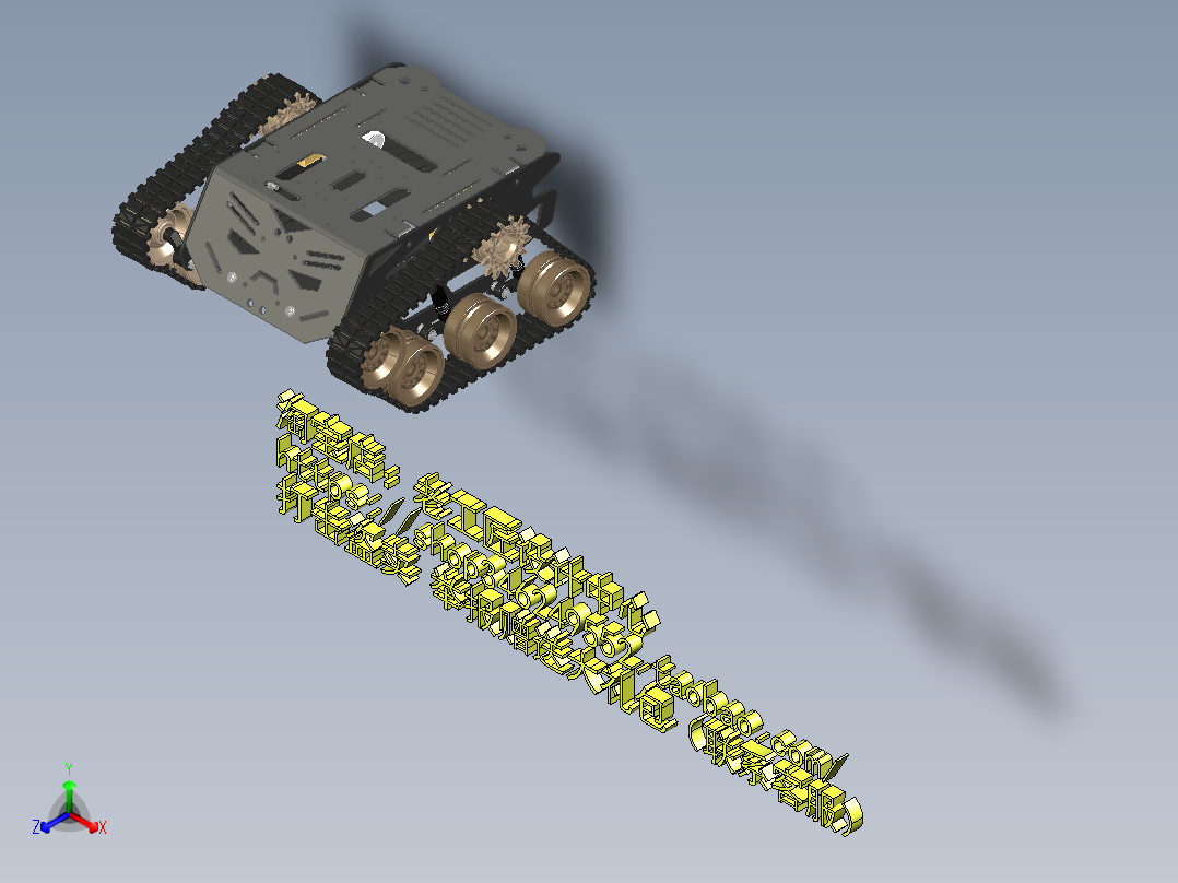 B1_Devastator履带车底盘模型正等轴测图