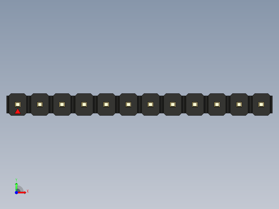 彩色公头100mil（2.54mm）系列-DS1021_black_1x12p_100mil_Type19_rev1.0前视图
