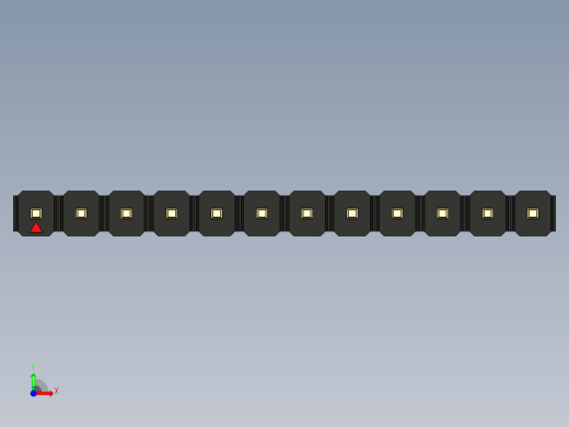 彩色公头100mil（2.54mm）系列-DS1021_black_1x12p_100mil_Type19_rev1.0前视缩略图