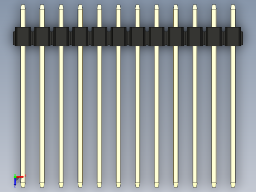 彩色公头100mil（2.54mm）系列-DS1021_black_1x12p_100mil_Type19_rev1.0俯视缩略图