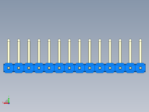 彩色公排针 100mil 2.54mm 系列-DS1022_blue_14p_100mil_TypeU_rev1.0后视缩略图