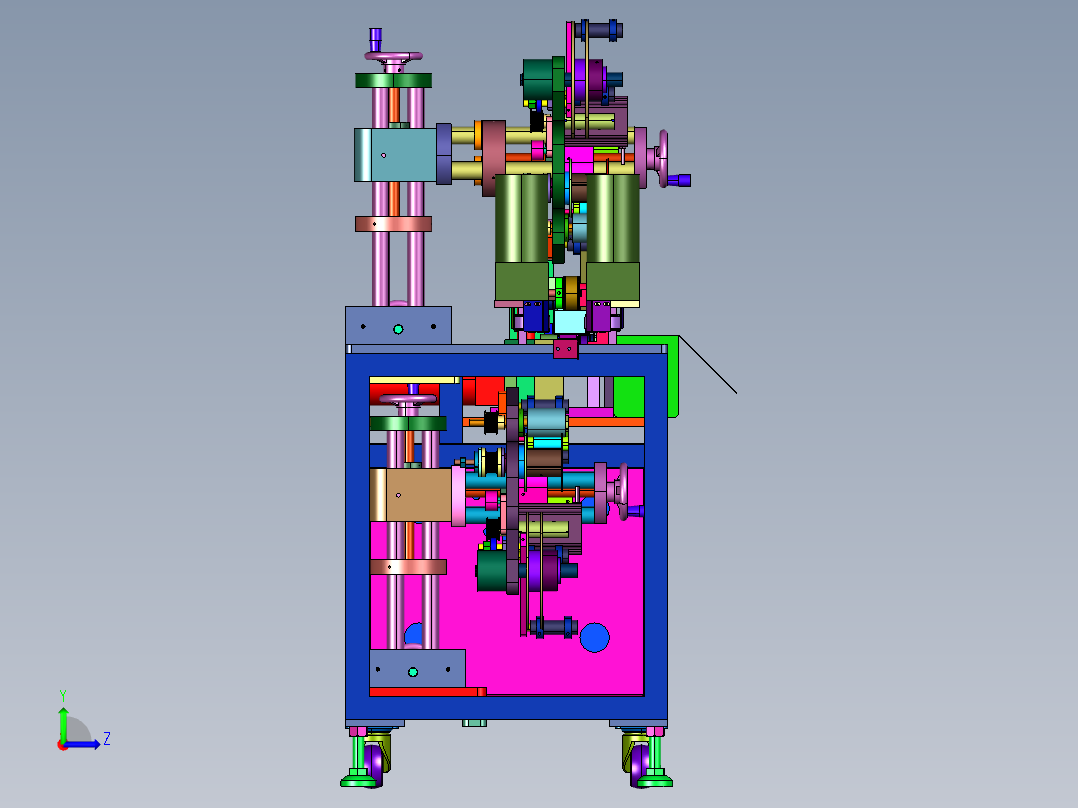 小方盒纸盒彩盒上下面贴标机左视图