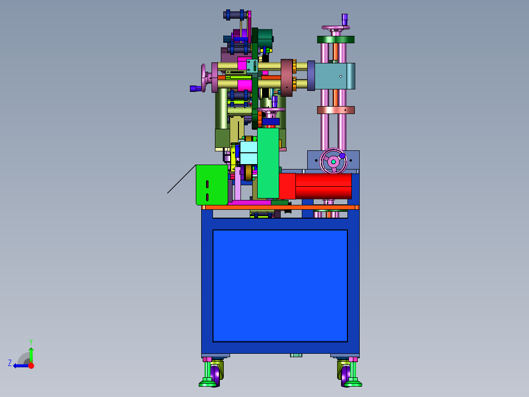 小方盒纸盒彩盒上下面贴标机右视图
