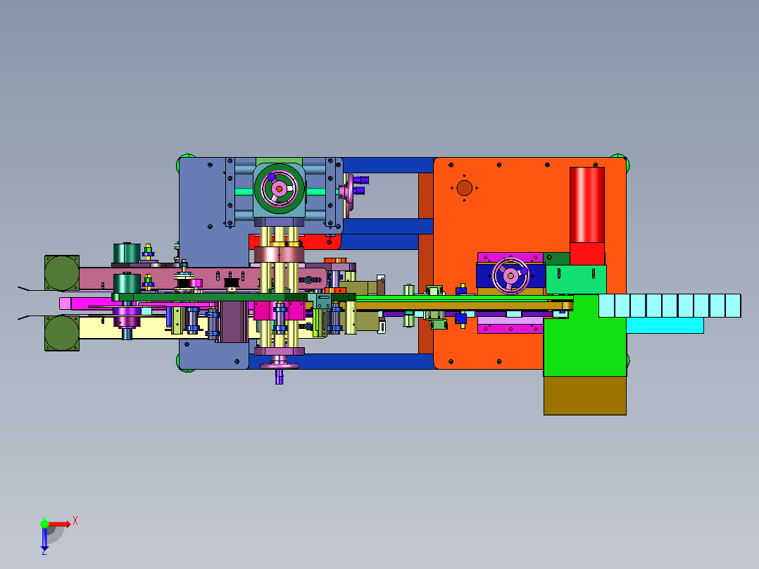 小方盒纸盒彩盒上下面贴标机俯视图