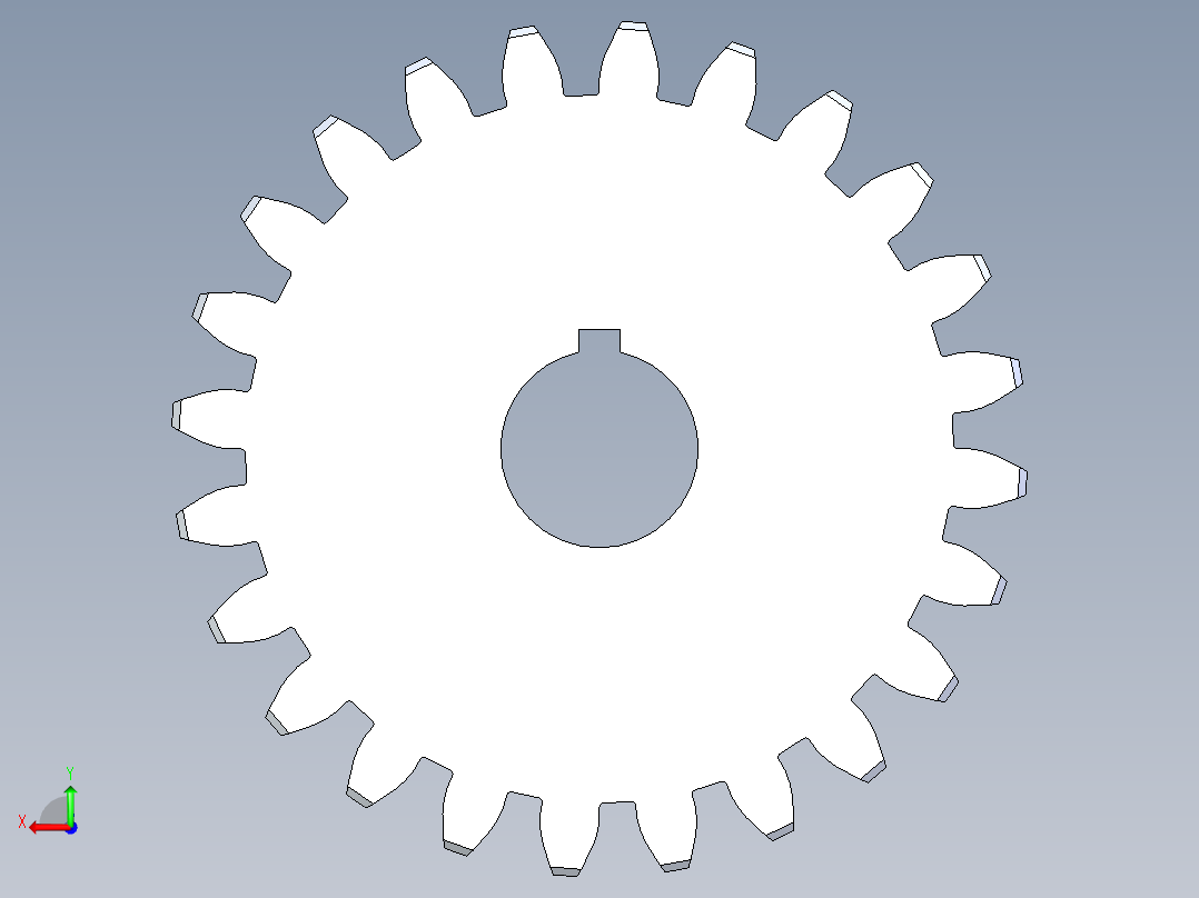 正齿轮压力角20 -32dp-20pa-24t spur gear后视图