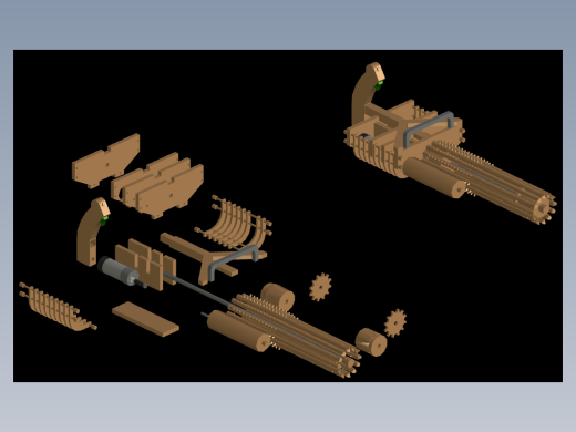 方板式加特林皮筋枪