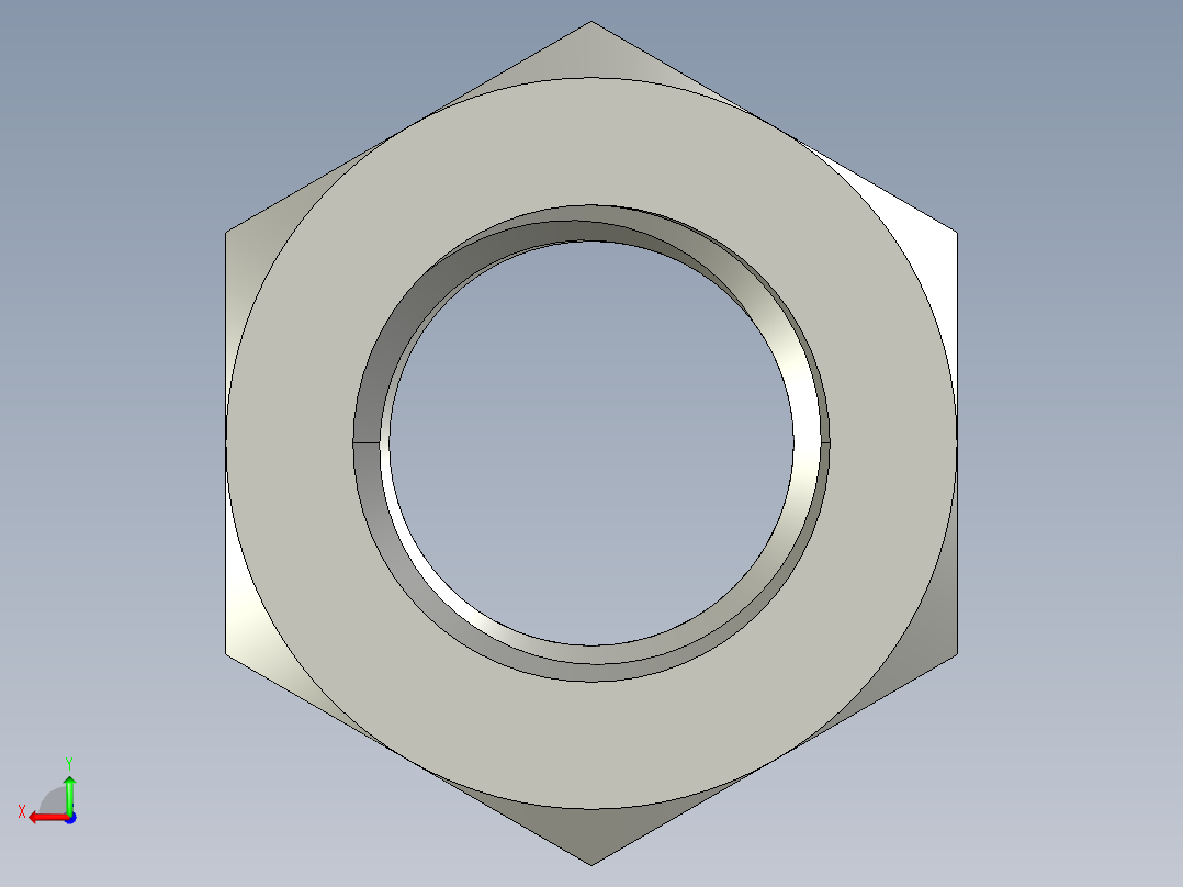 公制六角螺母-Metric Hex Nuts M30 x 3.5mm Thread后视图