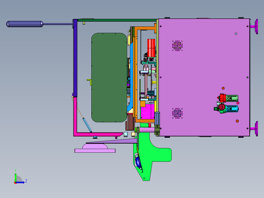 表面电子元件贴装设备左视图