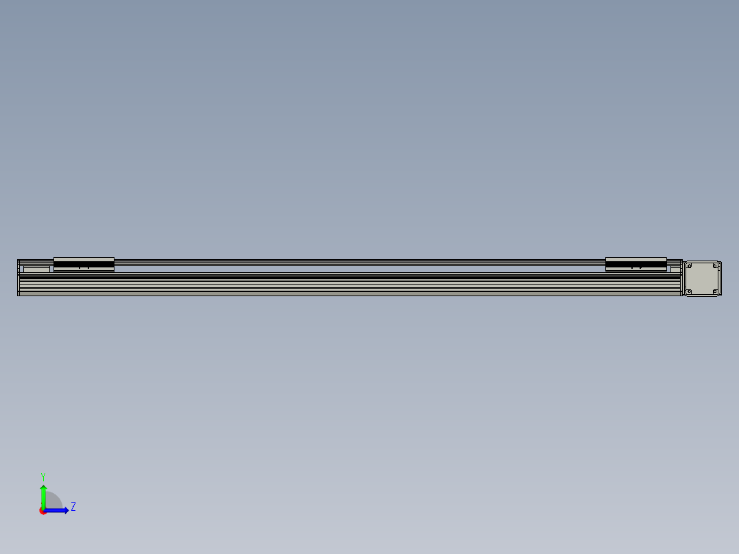 直线模组LHB17-L40-S1350-R(B)设计图纸左视图