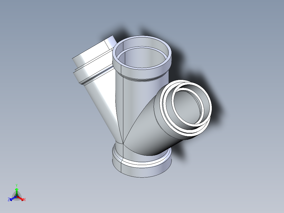 船舶管路系统S8_SeaDrainPLUS_DoubleReducingWye-SxSxSxS_37E263535_4x4x3x3in Sea Drain Plus - Double Reducing Wye - SxSxSxS主视图