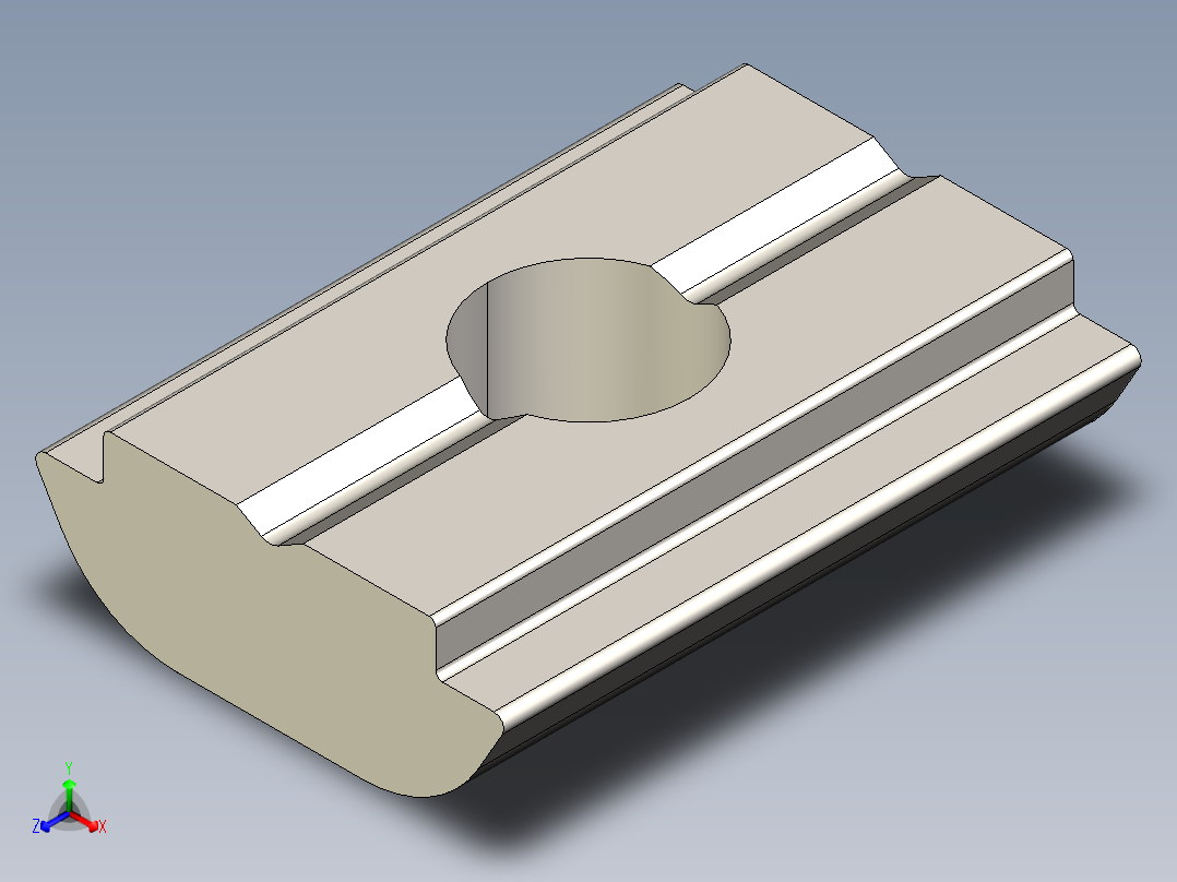 型材-BR 10 SLOT M6 SWIVEL-IN SLIDE BLOCK KJN529323正等轴测图