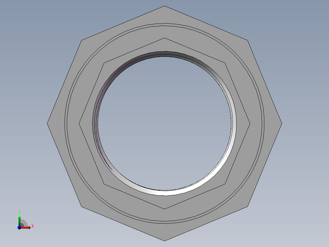活接-等径内丝直通 DN40前视图