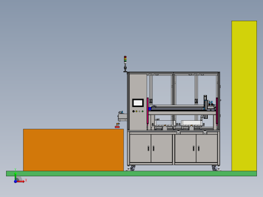 塑件自动收料机（sw18可编辑+工程图+bom）前视缩略图