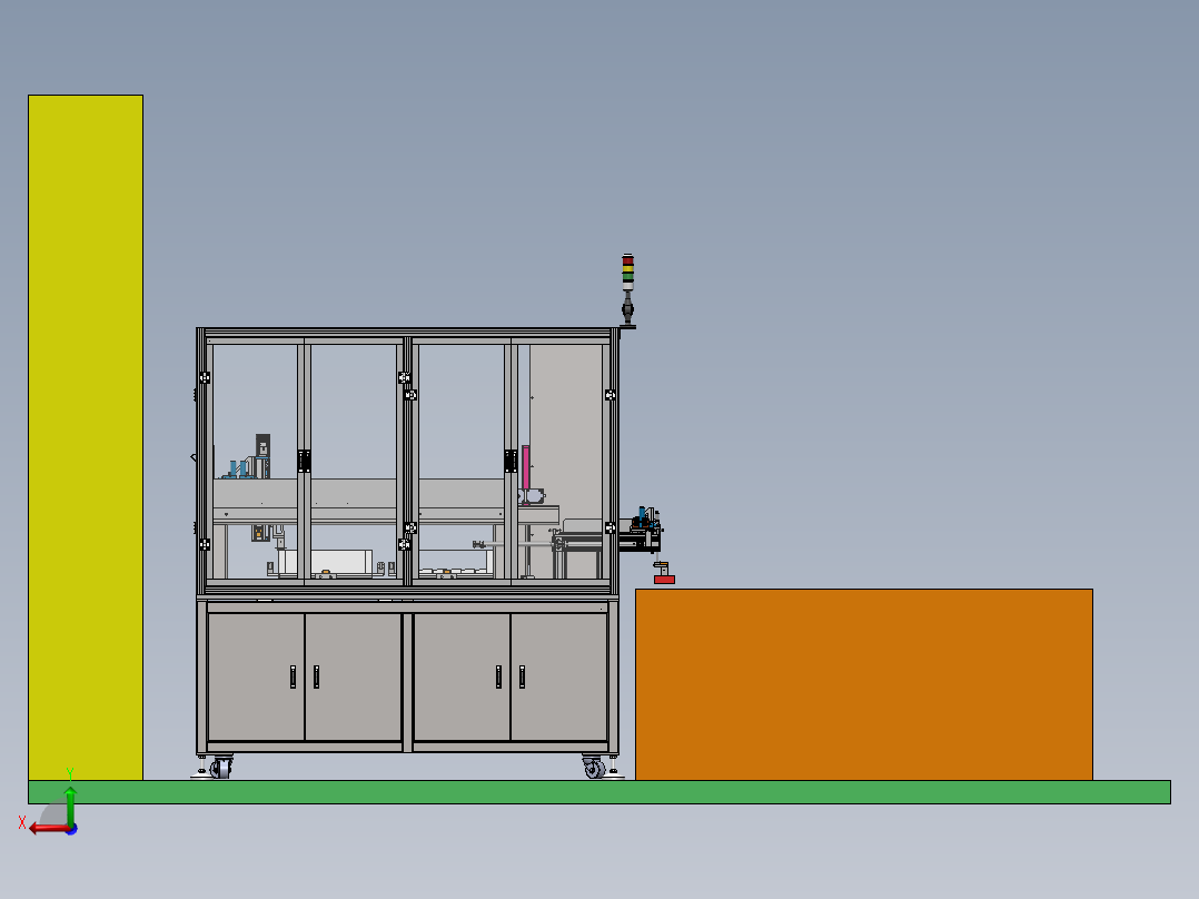 塑件自动收料机（sw18可编辑+工程图+bom）后视图