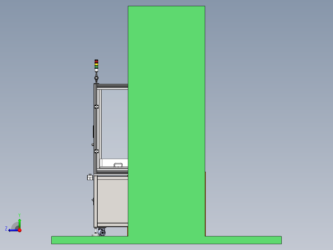 塑件自动收料机（sw18可编辑+工程图+bom）右视图