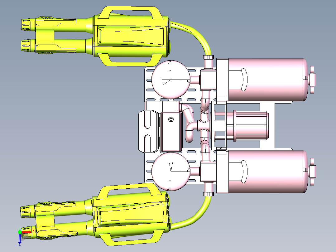 液体灭火喷枪设计俯视图