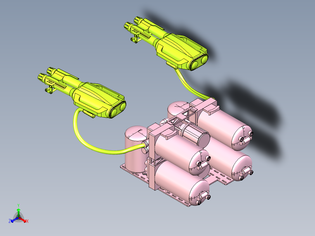 液体灭火喷枪设计正等轴测图