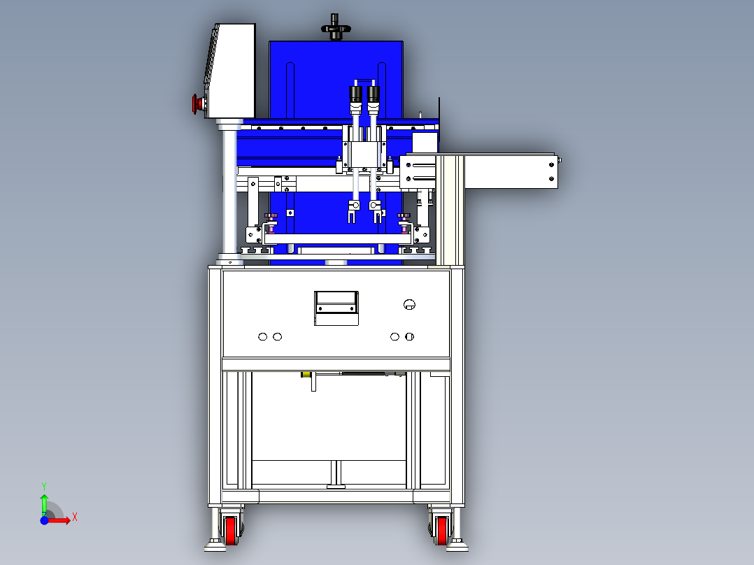 自动四站旋转丝网印刷机前视图