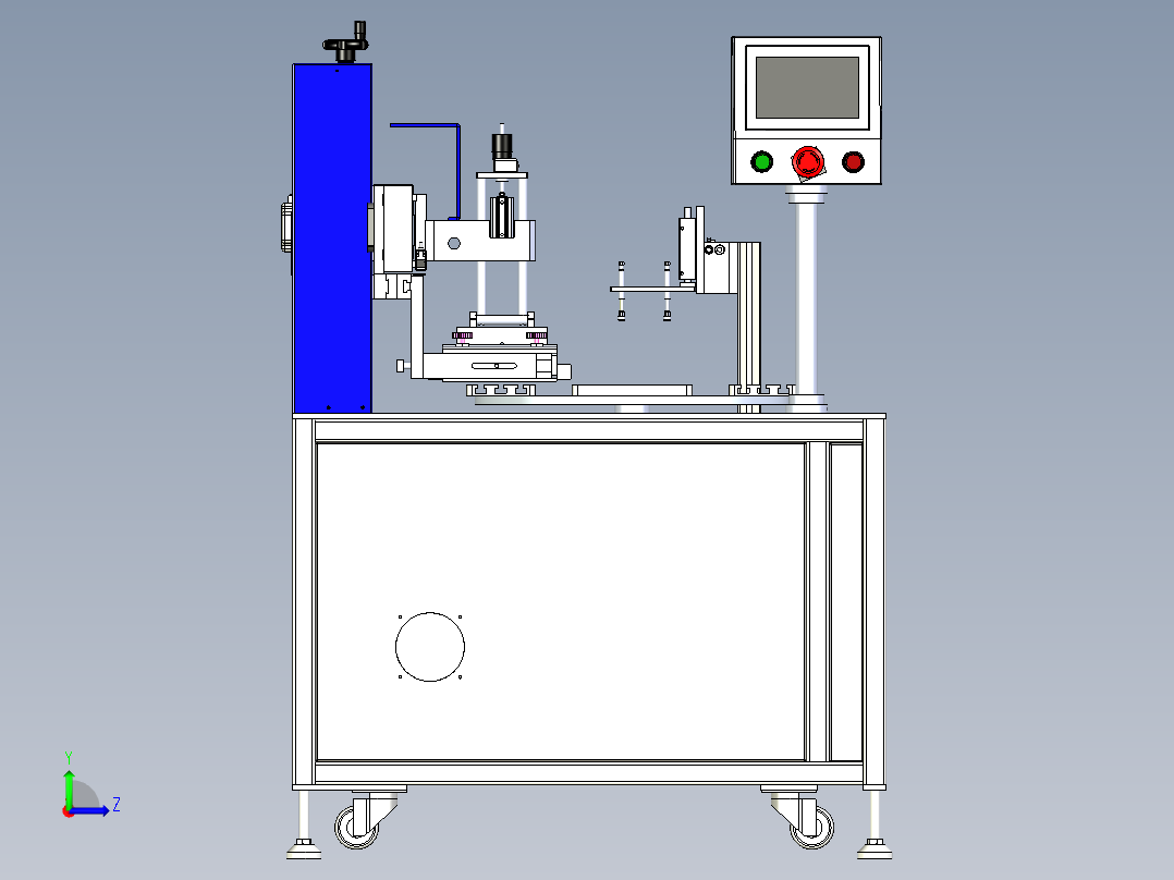自动四站旋转丝网印刷机左视图