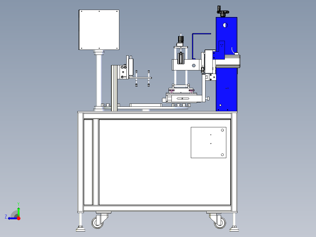 自动四站旋转丝网印刷机右视图