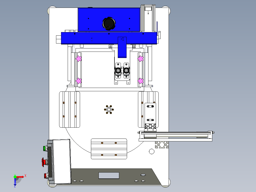 自动四站旋转丝网印刷机俯视图