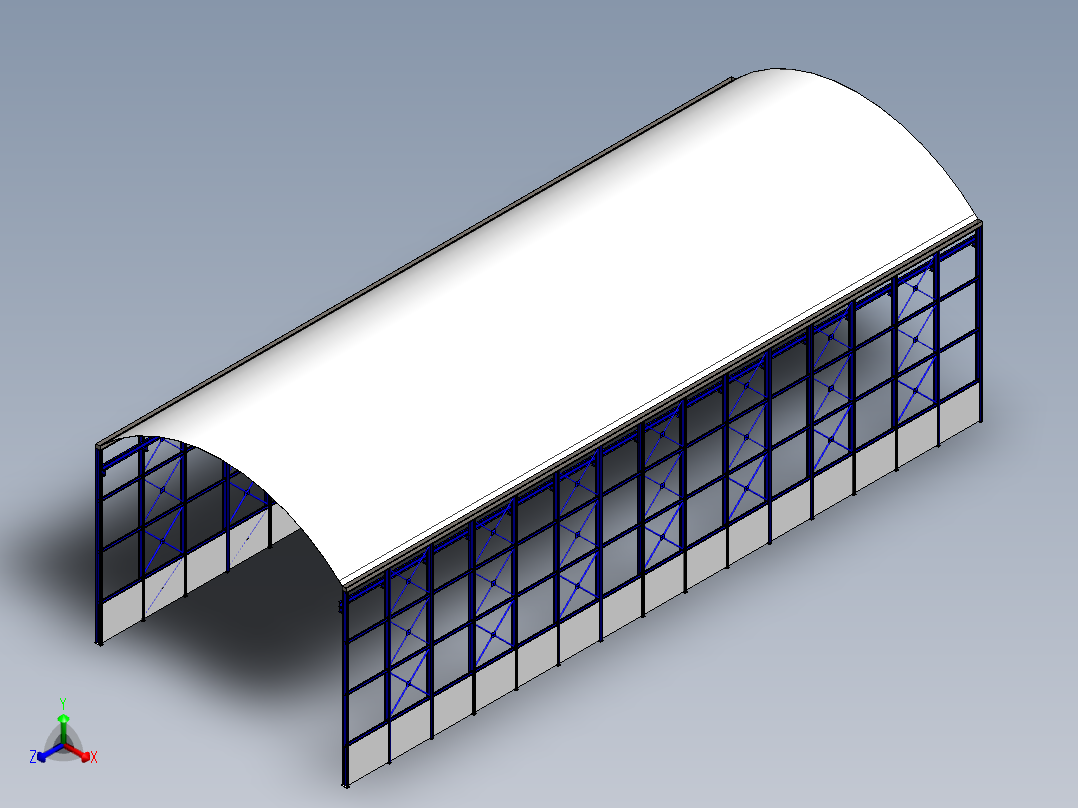 弧形屋顶厨房正等轴测图