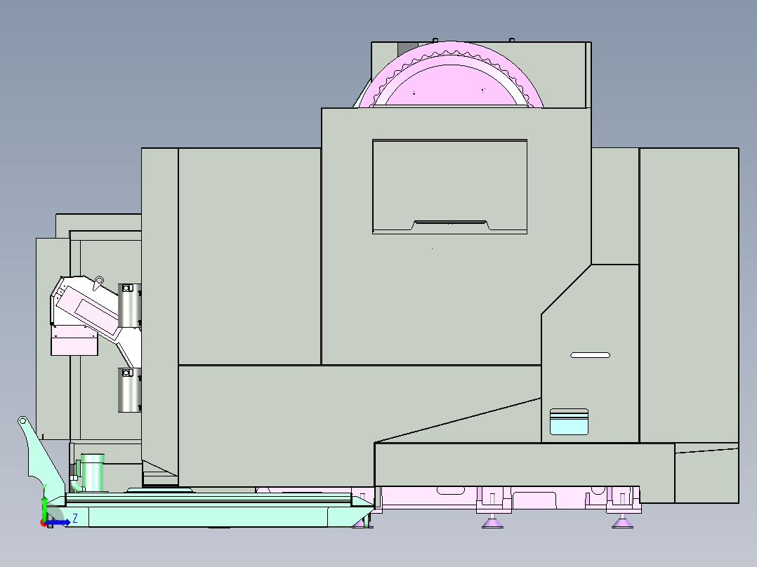 CM-7050 精密金属零件数控加工中心左视图