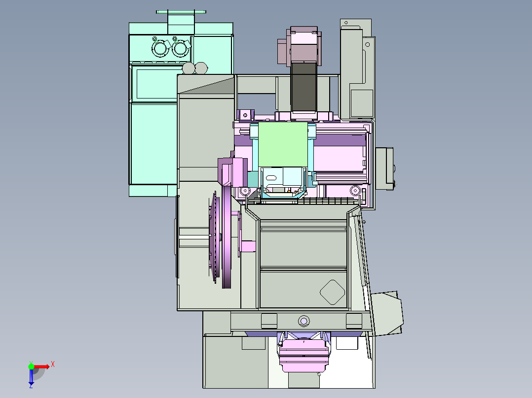 CM-7050 精密金属零件数控加工中心俯视图