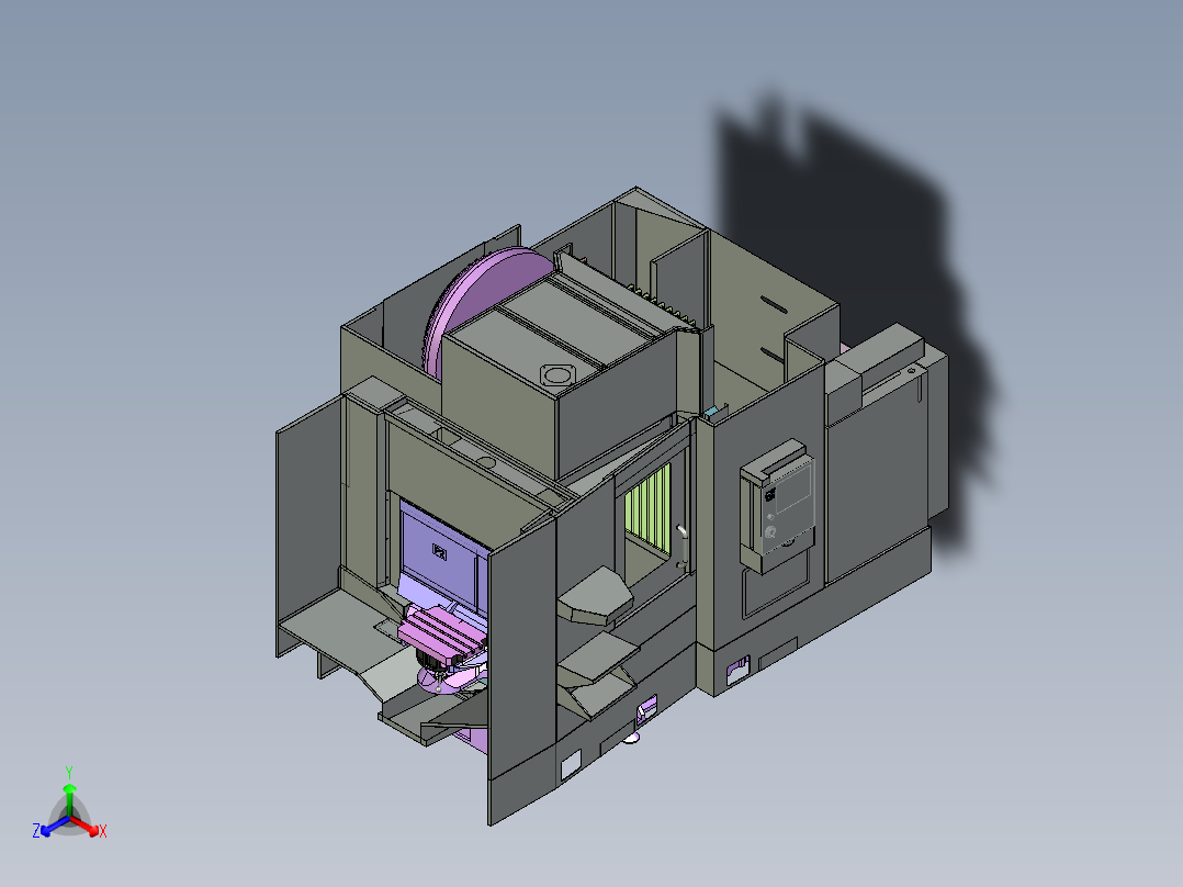 CM-7050 精密金属零件数控加工中心正等轴测图