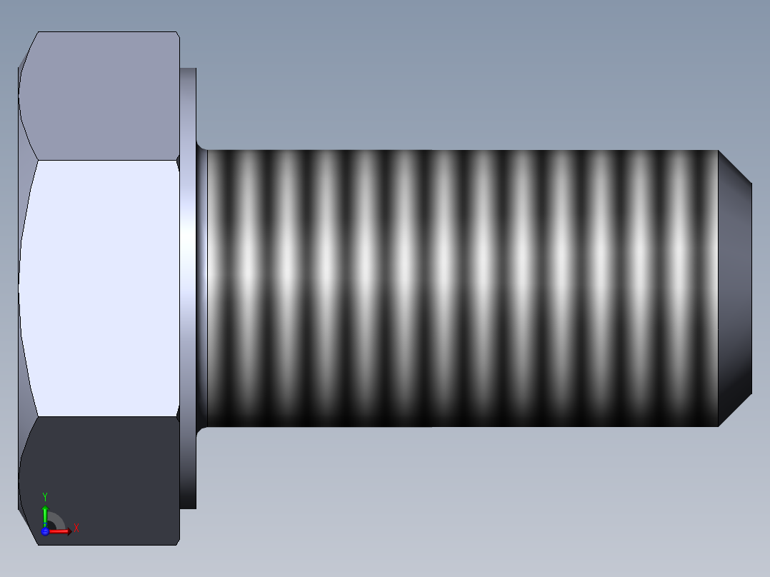 GB／T5783-2000六角头螺栓全螺纹M10×20前视图