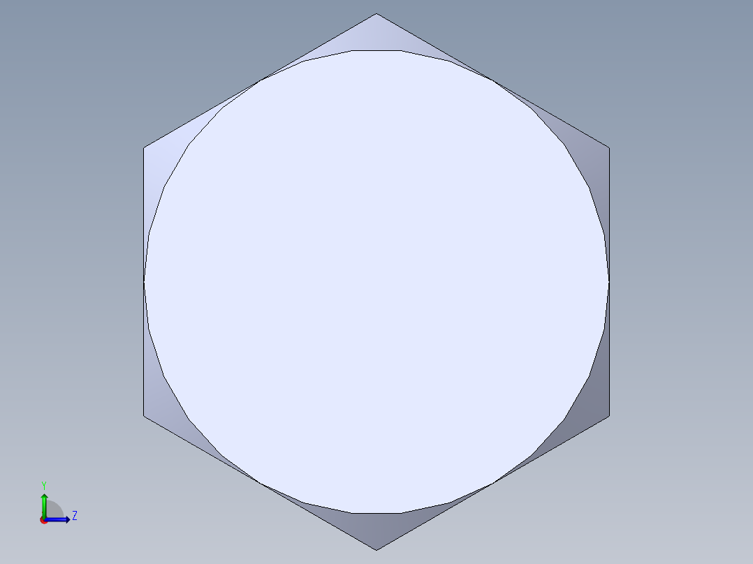 GB／T5783-2000六角头螺栓全螺纹M10×20左视图