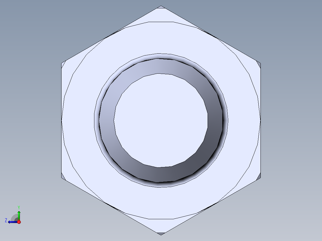 GB／T5783-2000六角头螺栓全螺纹M10×20右视图