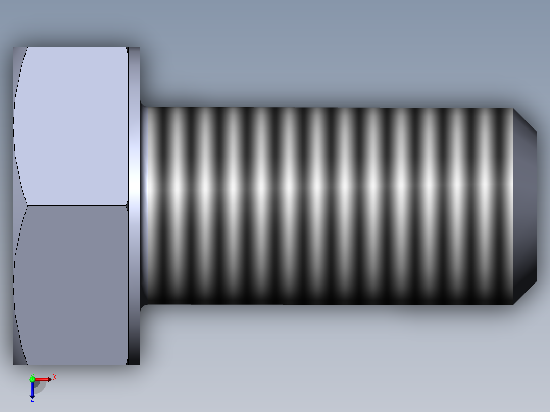 GB／T5783-2000六角头螺栓全螺纹M10×20俯视图