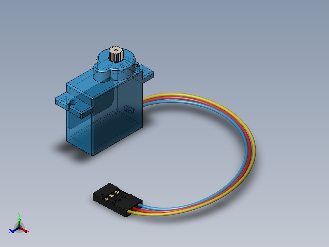 舵机(19)正等轴测图
