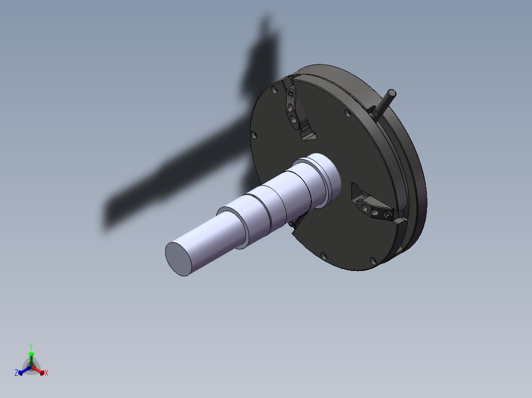 输入轴加工工艺及夹具设计正等轴测图