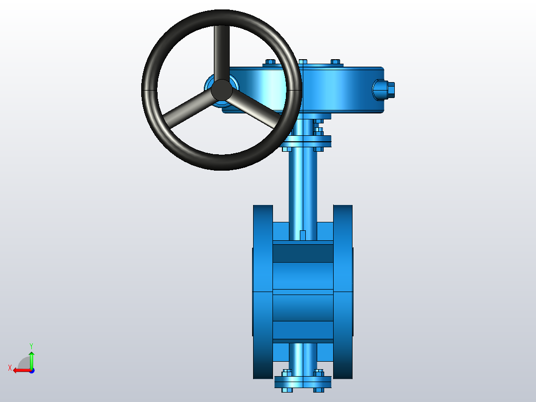 三偏心金属密封法兰连接蝶阀[80]后视图