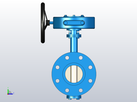 三偏心金属密封法兰连接蝶阀[80]左视缩略图