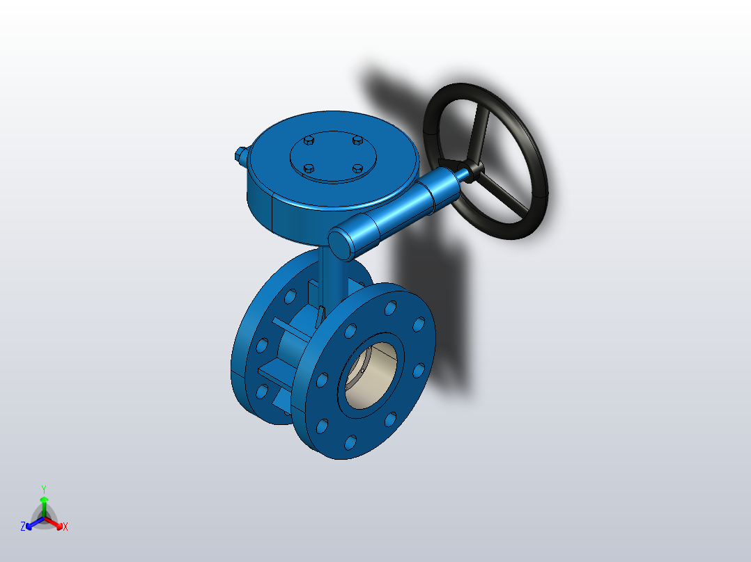 三偏心金属密封法兰连接蝶阀[80]正等轴测图