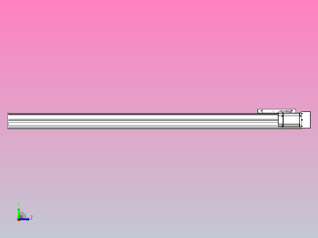 滚珠丝杠直线轴带导轨全封闭TPA-HCR-175D-2510C-L1350-ML-C-P75-N3左视图