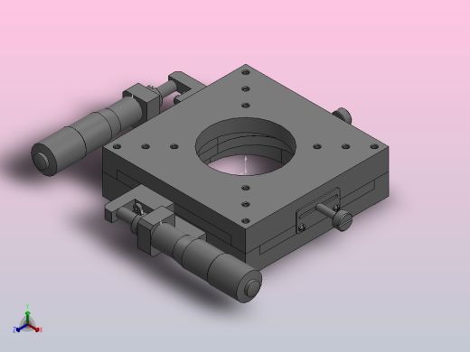 交叉滚子导轨型手动XY轴高精度滑台正等轴测缩略图