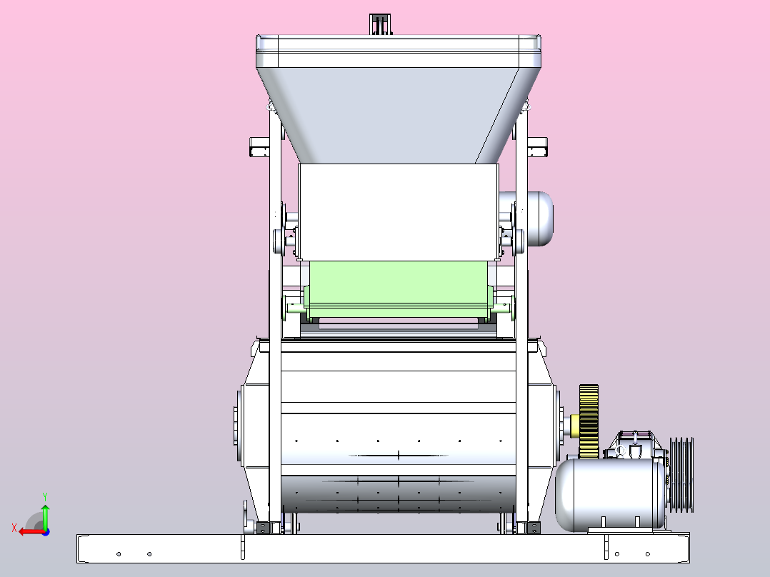 JS500混凝土搅拌机模型后视图