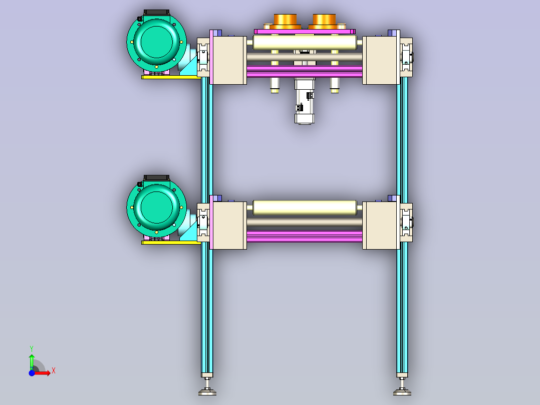 双层倍数链输送机前视图