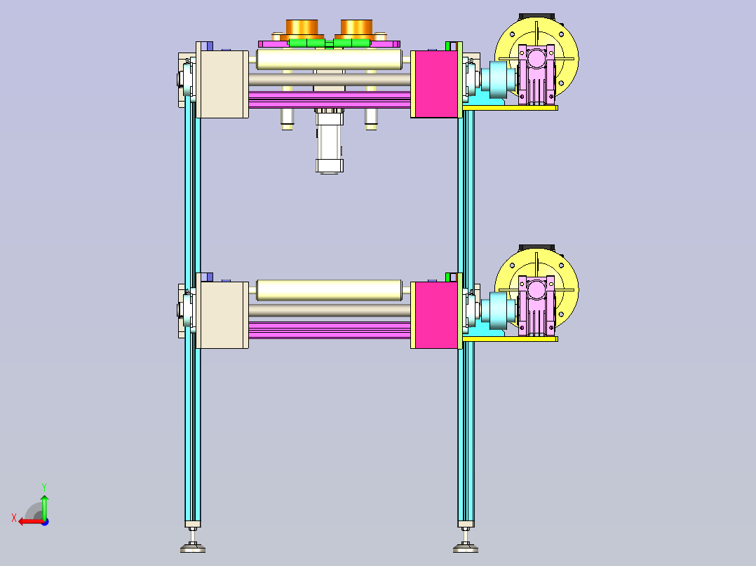 双层倍数链输送机后视图