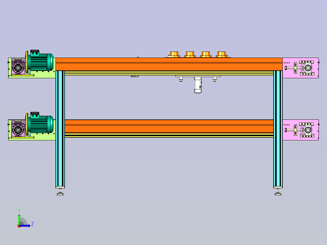 双层倍数链输送机左视图
