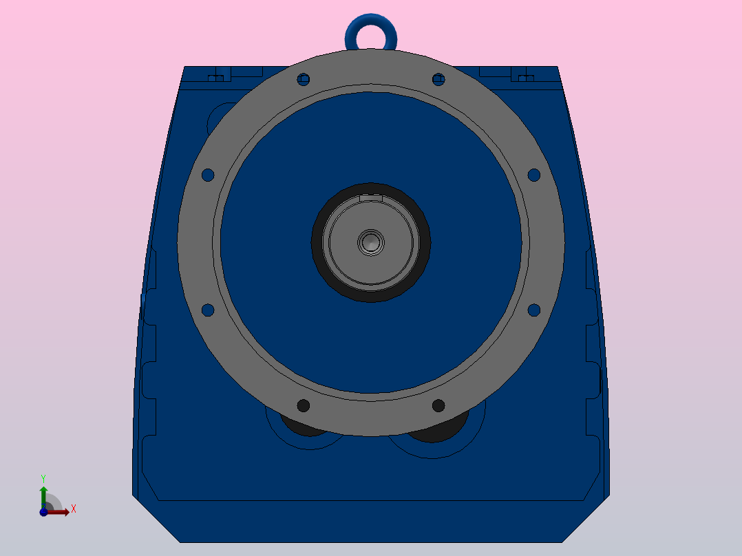 RF167_RF167ZP斜齿轮减速机RF167-14.56-M1-P132-Φ550前视图