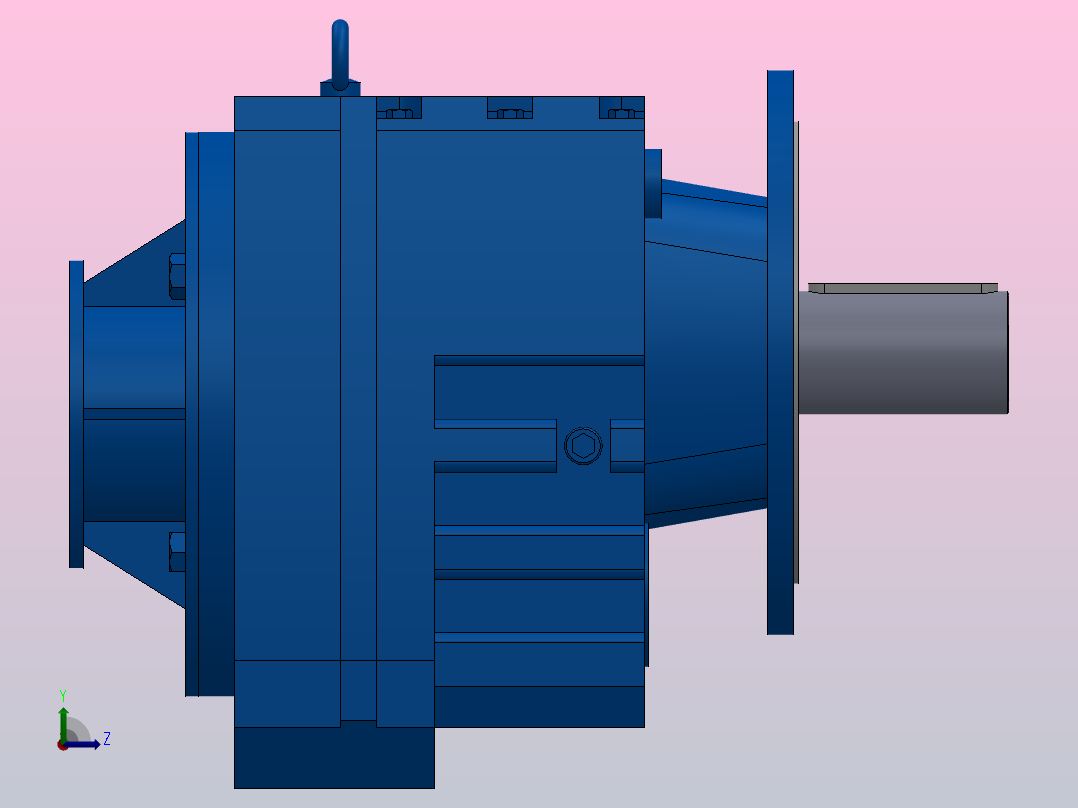RF167_RF167ZP斜齿轮减速机RF167-14.56-M1-P132-Φ550左视图